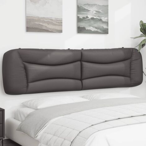 Coussin de tête de lit gris 200cm similicuir