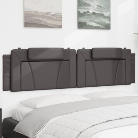 Coussin de tête de lit gris 200cm similicuir