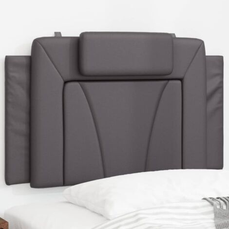Coussin de tête de lit gris 90cm similicuir