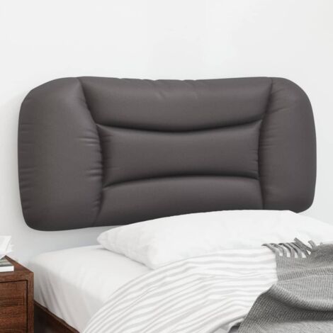 Coussin de tête de lit gris 90cm similicuir