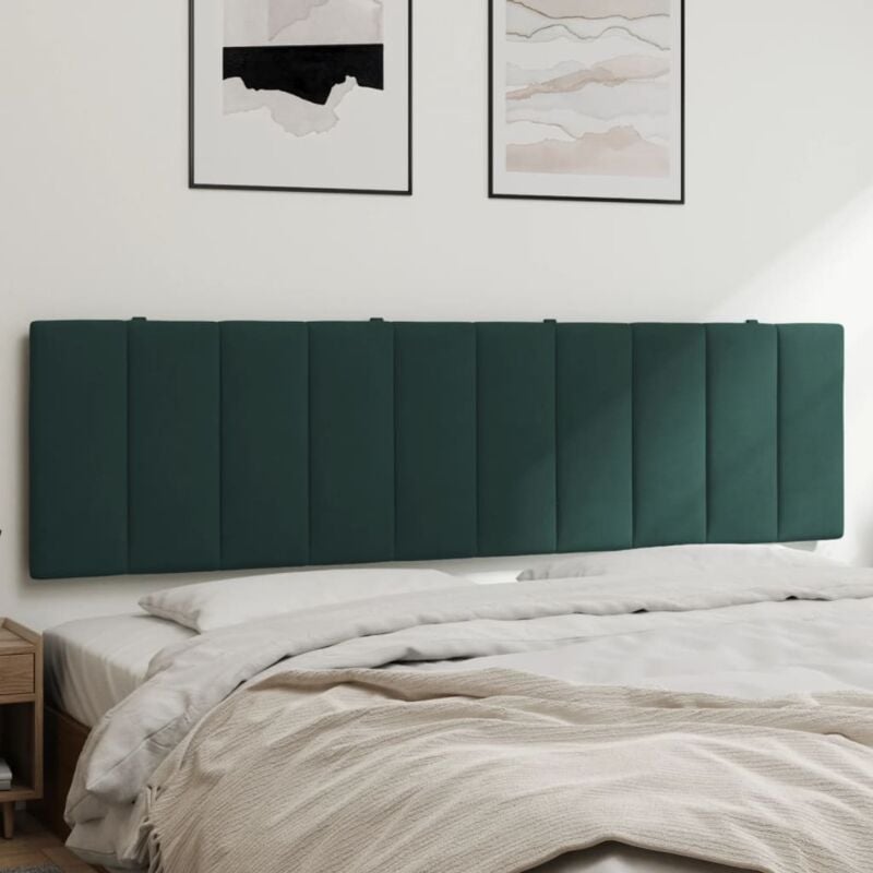 Coussin de tête de lit vert foncé 180 cm velours Vidaxl