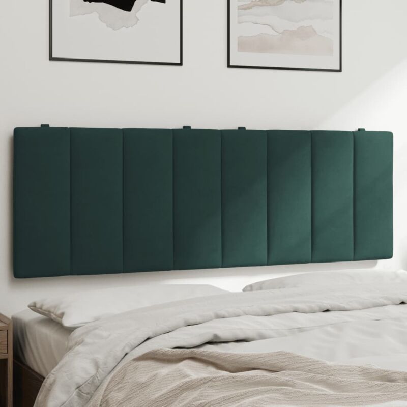 Coussin de tête de lit vert foncé 140 cm velours Vidaxl