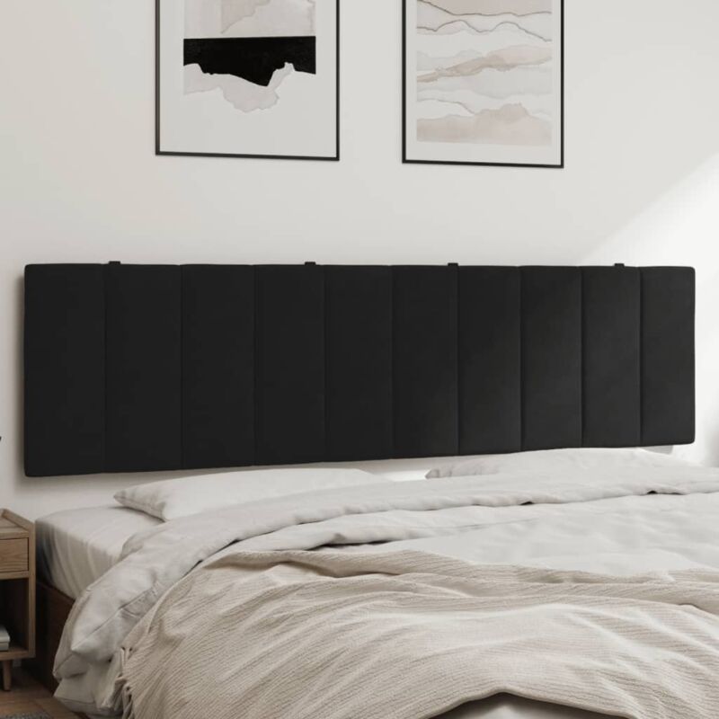 vidaXL Kopfteil-Kissen "Hanko" Schwarz 180 cm Samt