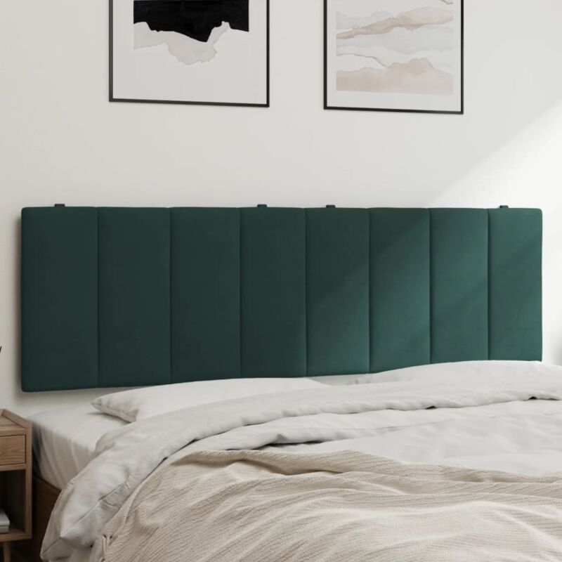 Coussin de tête de lit vert foncé 160 cm velours Vidaxl