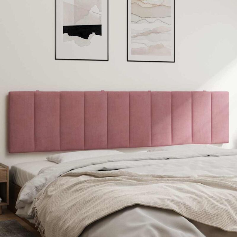 Coussin de tête de lit rose 200 cm velours Vidaxl