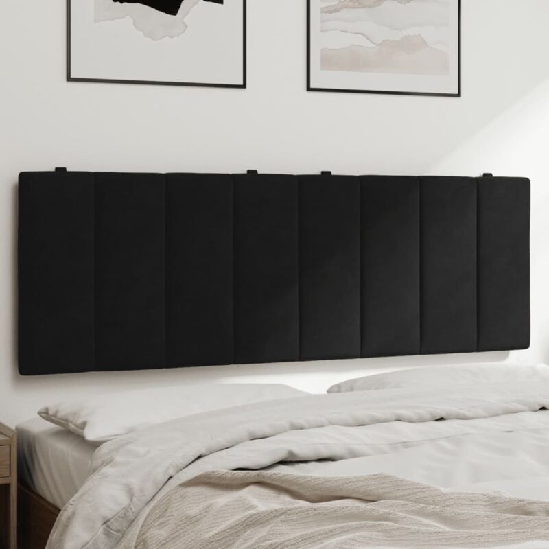 vidaXL Kopfteil-Kissen "Hanko" Schwarz 140 cm Samt