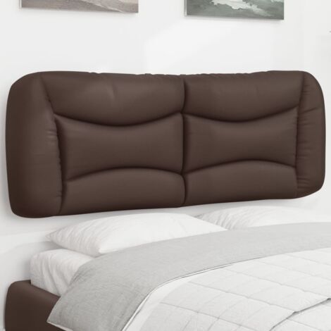 Coussin de tête de lit marron 140cm similicuir
