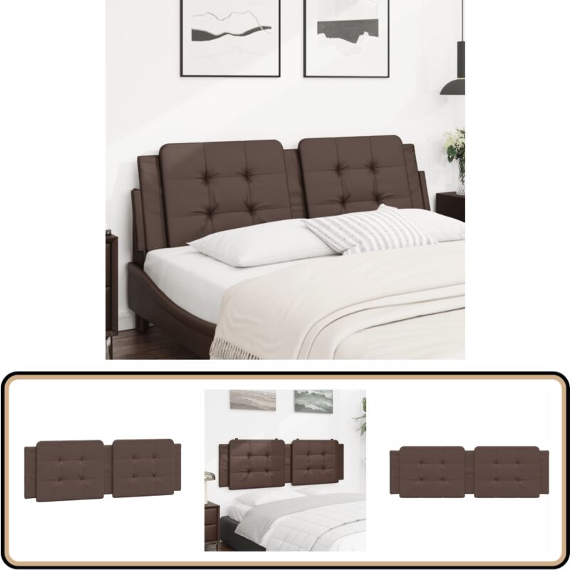 Coussin de tête de lit marron 160 cm similicuir - Coussin De Tête - Têtière De Lit - Oreiller De Tête - Tête De Lit - Décoration Chambre