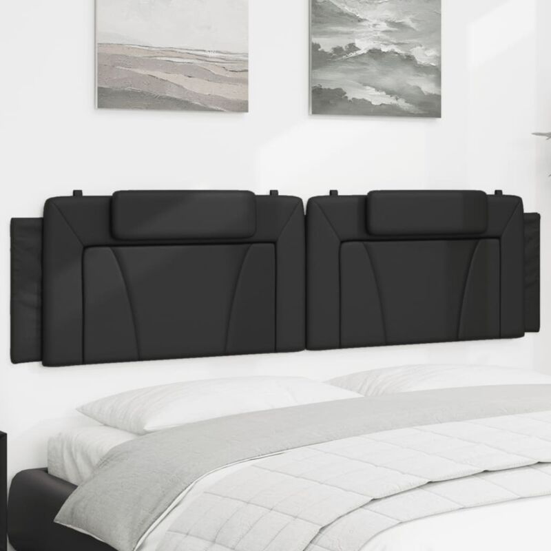 Coussin de tête de lit noir 200 cm similicuir Vidaxl