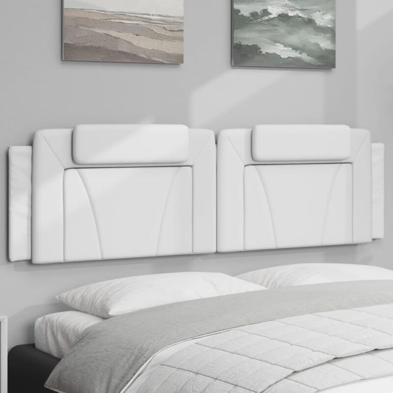 vidaXL Kopfteil-Kissen "Viana" Weiß 180 cm Kunstleder