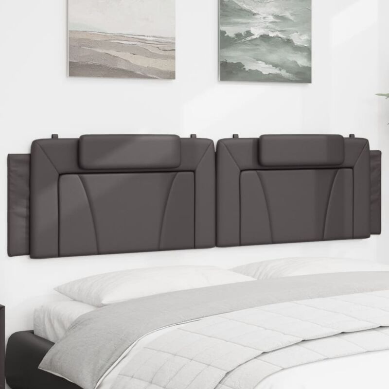 vidaXL Hoofdbordkussen 200 cm kunstleer grijs374817