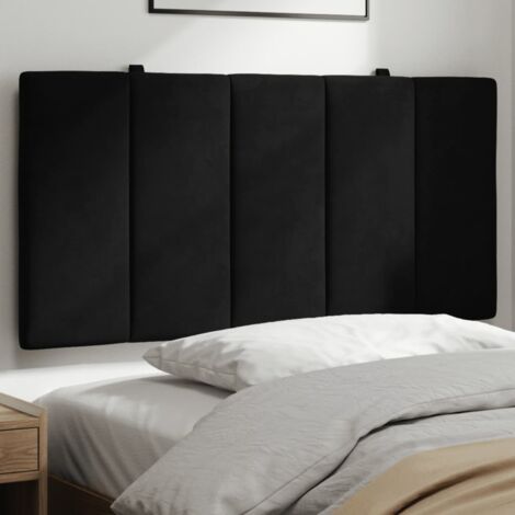 Coussin de tête de lit noir 100cm velours