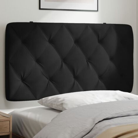 Coussin de tête de lit noir 100cm velours