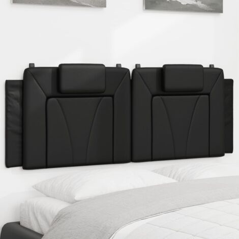 Coussin de tête de lit noir 120cm similicuir