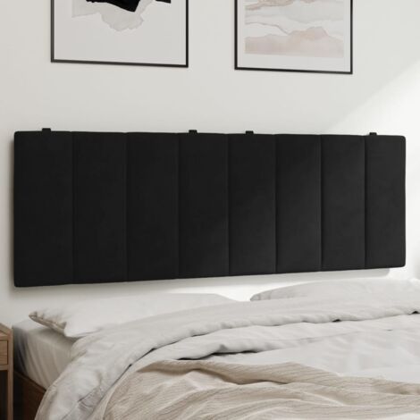 Coussin de tête de lit noir 120cm velours