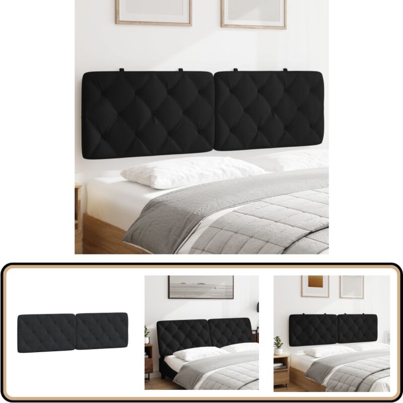 Coussin de tête de lit noir 160 cm velours - Coussin De Têted Lit - Tête De Lit - Oreiller De Tête - Décoration Chambre - Literie