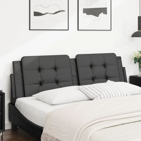 Coussin de tête de lit noir 160cm similicuir