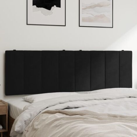 Coussin de tête de lit noir 160cm velours