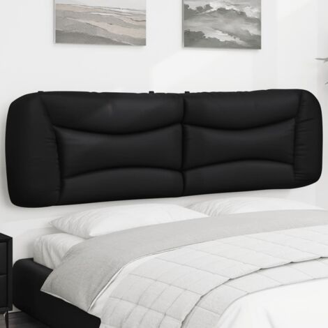 Coussin de tête de lit noir 180cm similicuir