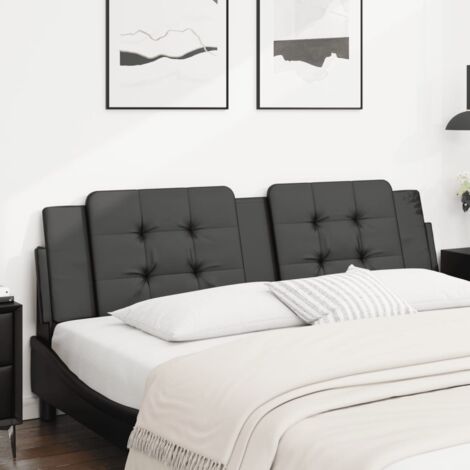 Coussin de tête de lit noir 180cm similicuir