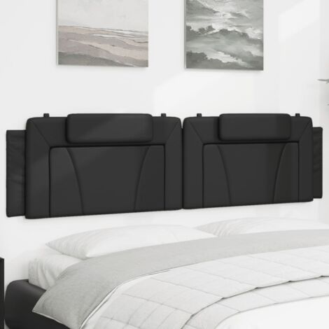 Coussin de tête de lit noir 200cm similicuir