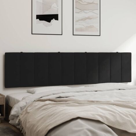 Coussin de tête de lit noir 200cm velours