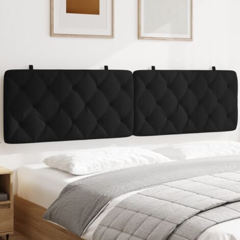 Coussin de tête de lit noir 200cm velours