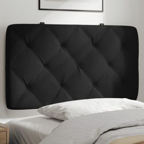 Coussin de tête de lit noir 80cm velours