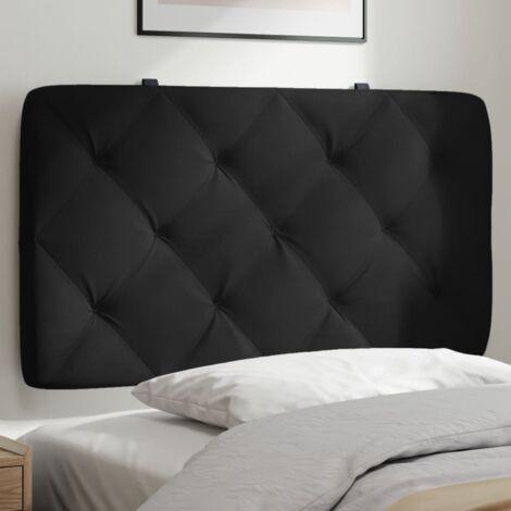 Coussin de tête de lit noir 90cm velours