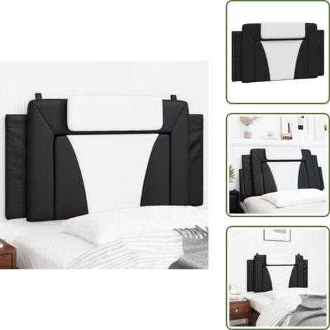 Coussin de tête de lit noir et blanc 100 cm similicuir - Coussin De Têted Lit - Tête De Lit - Simicuir - Literie - Chambre À Coucher