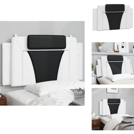 Coussin de tête de lit noir et blanc 100 cm similicuir - Coussin De Têted Lit - Tête De Lit - Simili Cuir - Literie - Décoration Chambre