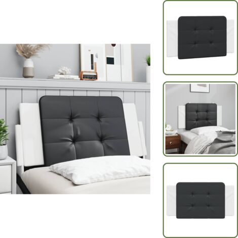 Coussin de tête de lit noir et blanc 100 cm similicuir - Tête De Lit - Coussin Têtière - Simuli Cuir - Literie - Décoration Chambre