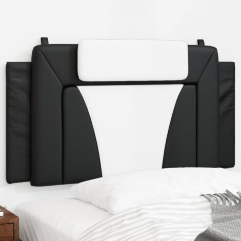 Coussin de tête de lit noir et blanc 100cm similicuir