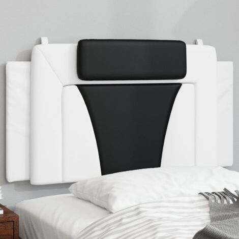 Coussin de tête de lit noir et blanc 100cm similicuir