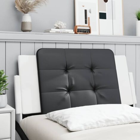 Coussin de tête de lit noir et blanc 100cm similicuir
