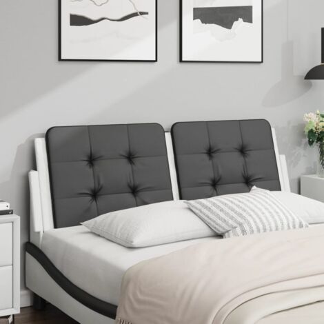 Coussin de tête de lit noir et blanc 120cm similicuir