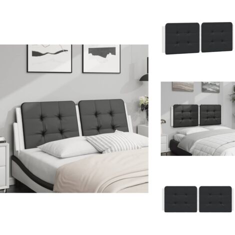Coussin de tête de lit noir et blanc 140 cm similicuir - Coussin De Tête - Têtière De Lit - Tête De Lit - Oreiller De Lit - Décoration Murale