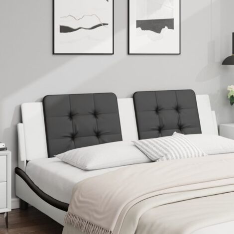 Coussin de tête de lit noir et blanc 180cm similicuir