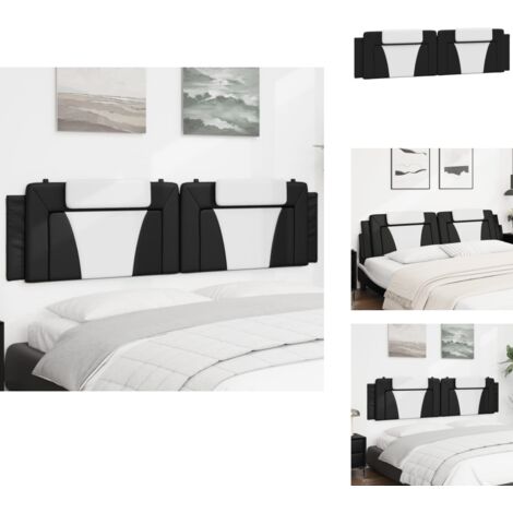 Coussin de tête de lit noir et blanc 200 cm similicuir - Coussin De Tête - Tête De Lit - Tête De Lit Décorative - Simili Cuir - Literie