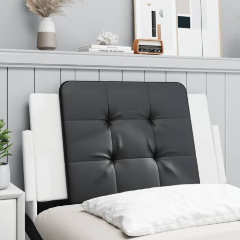 Coussin de tête de lit noir et blanc 80cm similicuir
