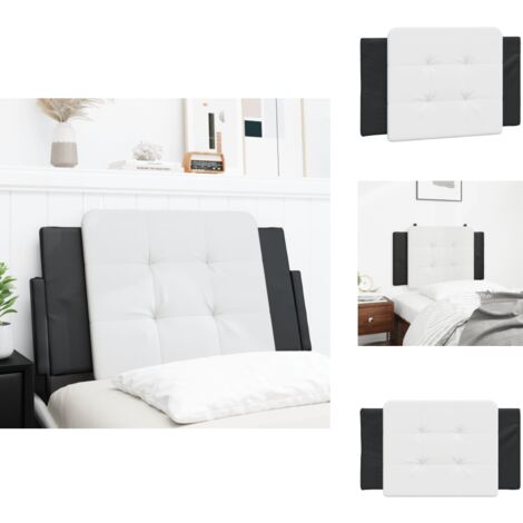 Coussin de tête de lit noir et blanc 90 cm similicuir - Coussin De Têted Lit - Tête De Lit - Oreiller De Lit - Décoration De Chambre - Literie
