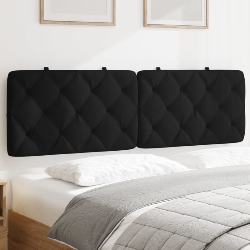 Coussin de tête de lit noir 160 cm velours Vidaxl
