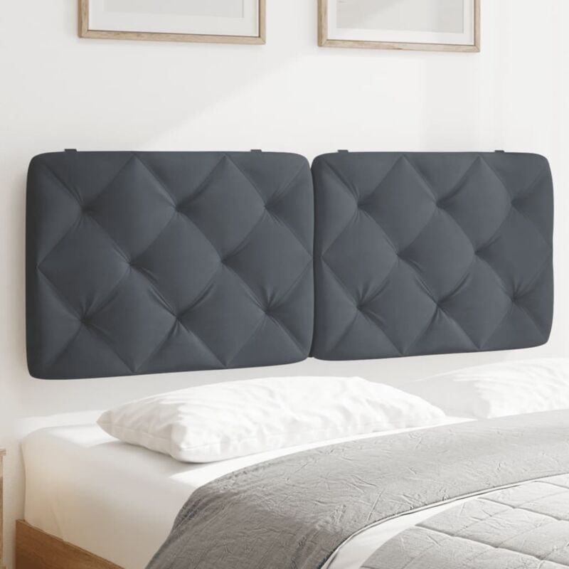 Vidaxl - Coussin de tête de lit gris foncé 120 cm velours