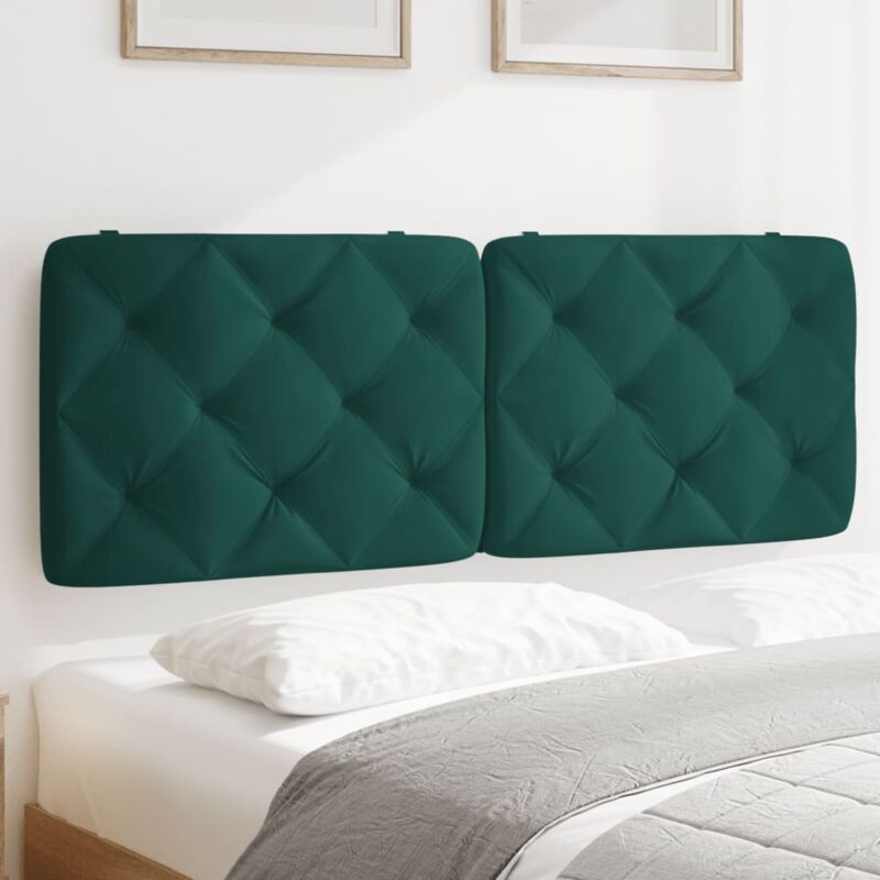 Coussin de tête de lit vert foncé 140 cm velours Vidaxl