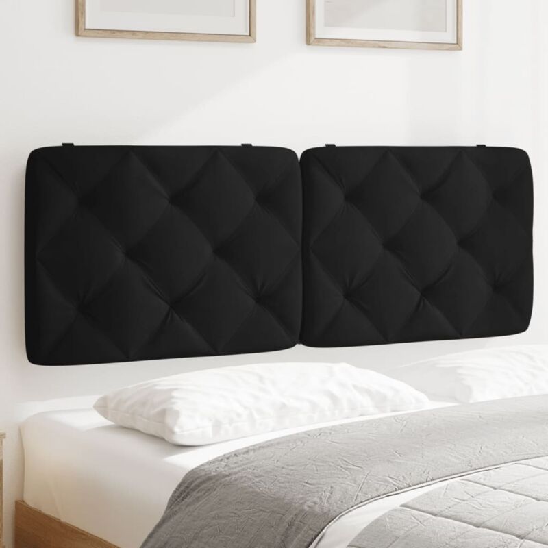 Coussin de tête de lit noir 120 cm velours vidaXL