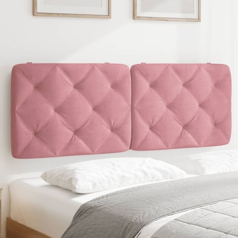 Coussin de tête de lit rose 140 cm velours Vidaxl 344490