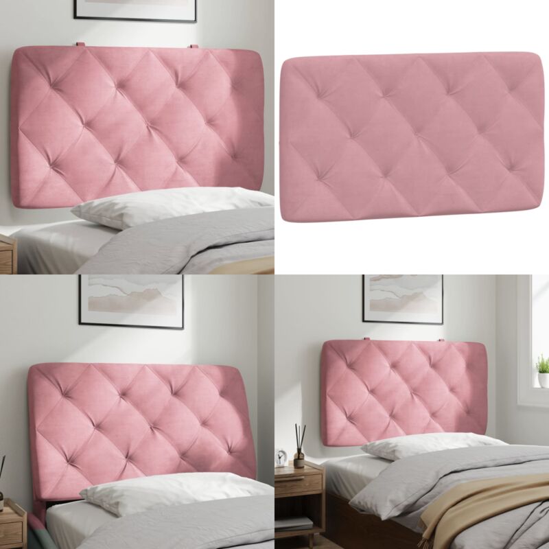 Coussin de tête de lit rose 90 cm velours - Coussin De Têted Lit - Tête De Lit - Oreiller De Tête - Décoration Chambre - Literie - Home & Living
