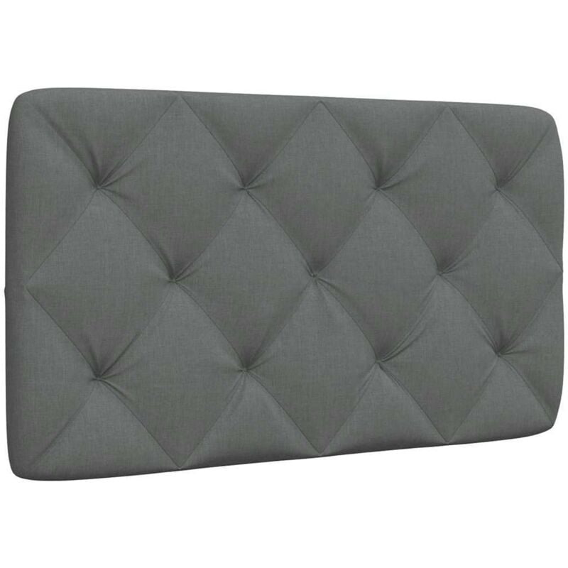 vidaXL Coussin de tête de lit gris foncé 90 cm tissu