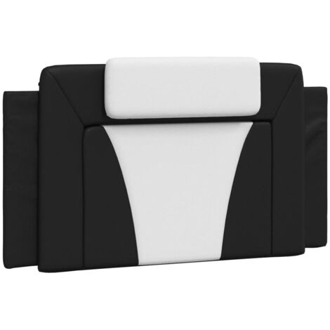 Coussin de tête de lit Viana noir et blanc 100 cm similicuir CFW17442