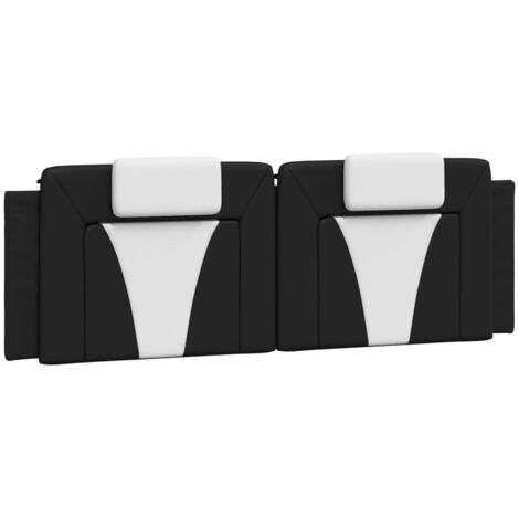 Coussin de tête de lit Viana noir et blanc 160 cm similicuir CFW86184